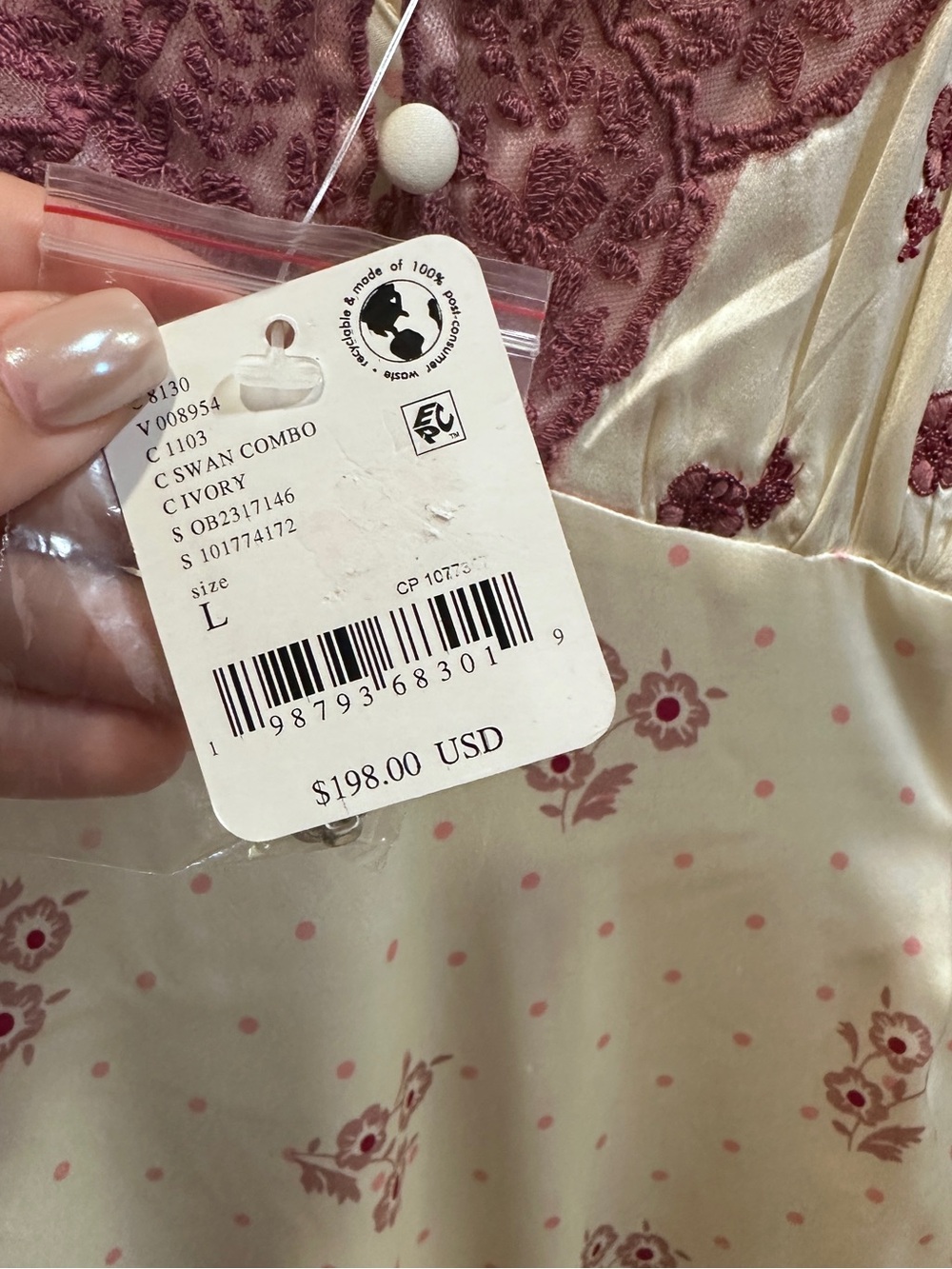 Free People Haven Embroidered Lace Trim Satin Midi Dress - Picture 4 of 4